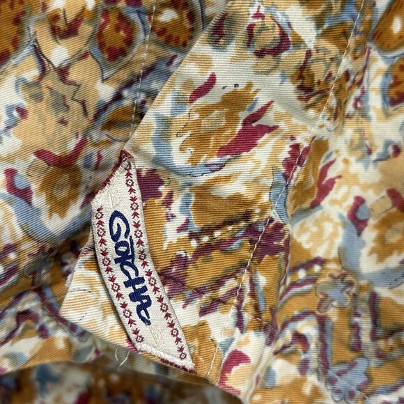 Vintage 90s Gotcha Button Up Hawaiian Style Abstract Art Casual Shirt Size XL - Picture 5 of 6